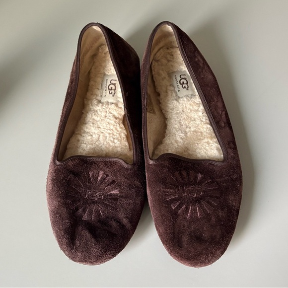 UGG Alloway Suede Brown Flats Size 9.5 - Picture 1 of 9